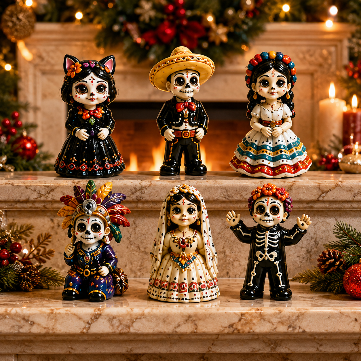 High-quality miniature model ✨2026 Day of the Dead Advent Calendar - 24 Days of My stery Collectible Figurines,Sugar Skull characters &Festive Holiday Surprises