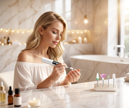 💅✨ Professional Electric Nail Polisher – Smooths thick nails, 99-speed display. Multiple heads for shaping & buffing. Salon at home! 🌟💎