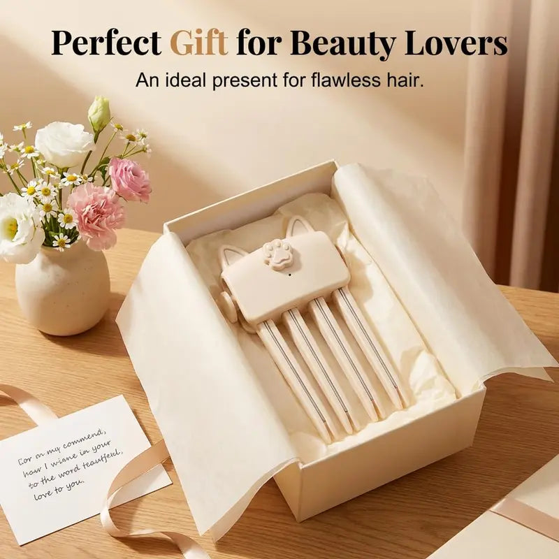 🐱 Cute Cat‑Ear Root Volume Heating Comb