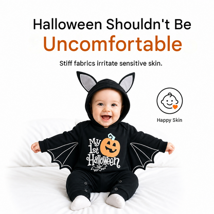 🦇 Baby Bat Halloween Costume Romper | 2 Prints Available