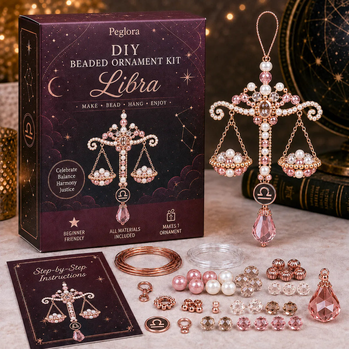 ✨ Zodiac Blessing Beaded Ornament DIY Kit – Create A Meaningful Handmade Keepsake Inspired By Your Star Sign