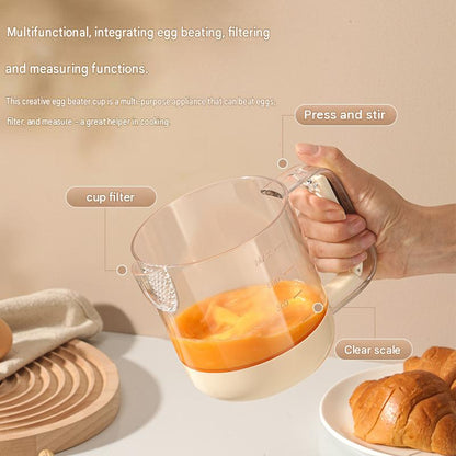 🥚Multi‑Functional Manual Egg Beater Measuring Cup