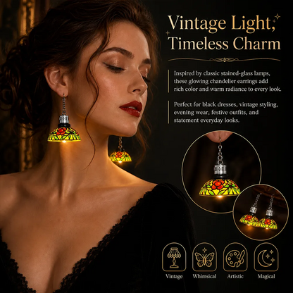 💡Handmade Vintage Light-Up Chandelier Earrings