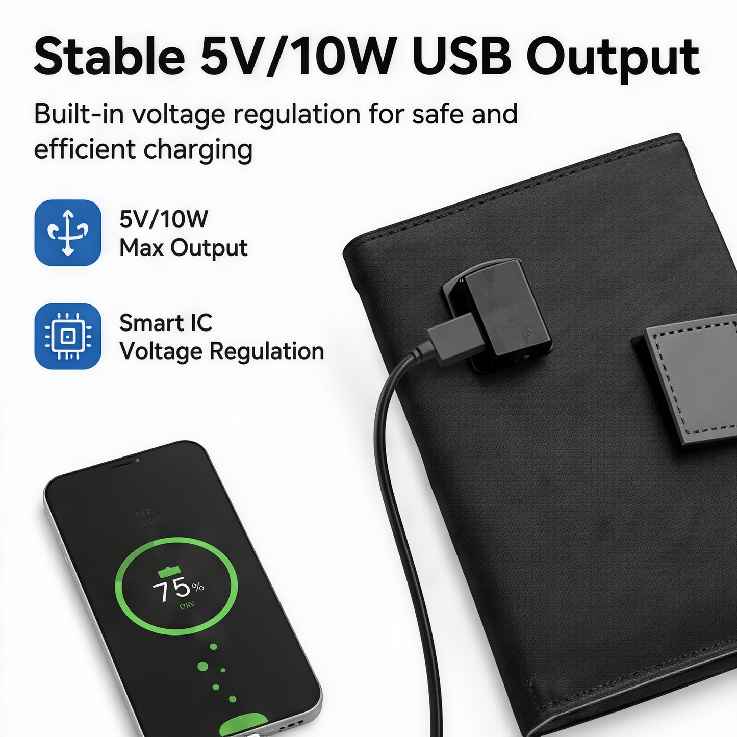 ☀️Tri-fold Solar Charger Bag – 10W Portable Solar Power Bank