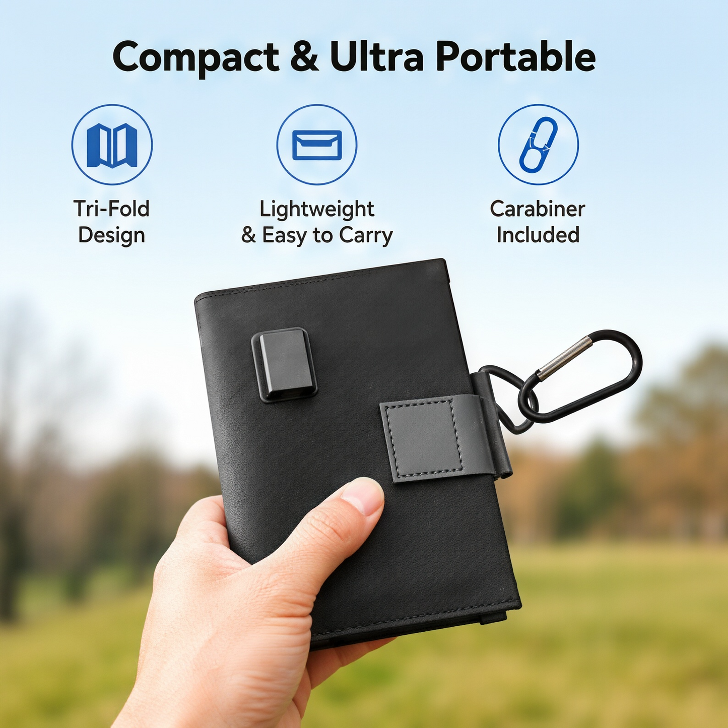 ☀️Tri-fold Solar Charger Bag – 10W Portable Solar Power Bank