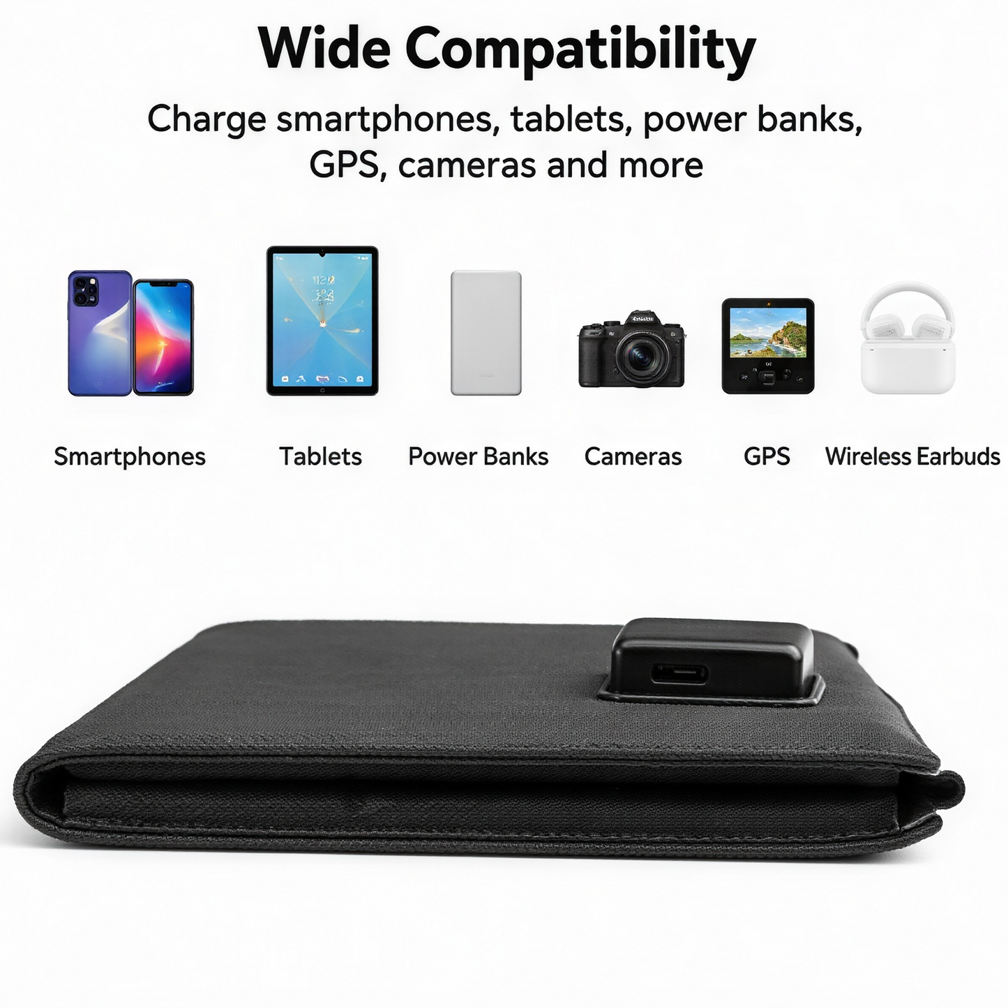 ☀️Tri-fold Solar Charger Bag – 10W Portable Solar Power Bank