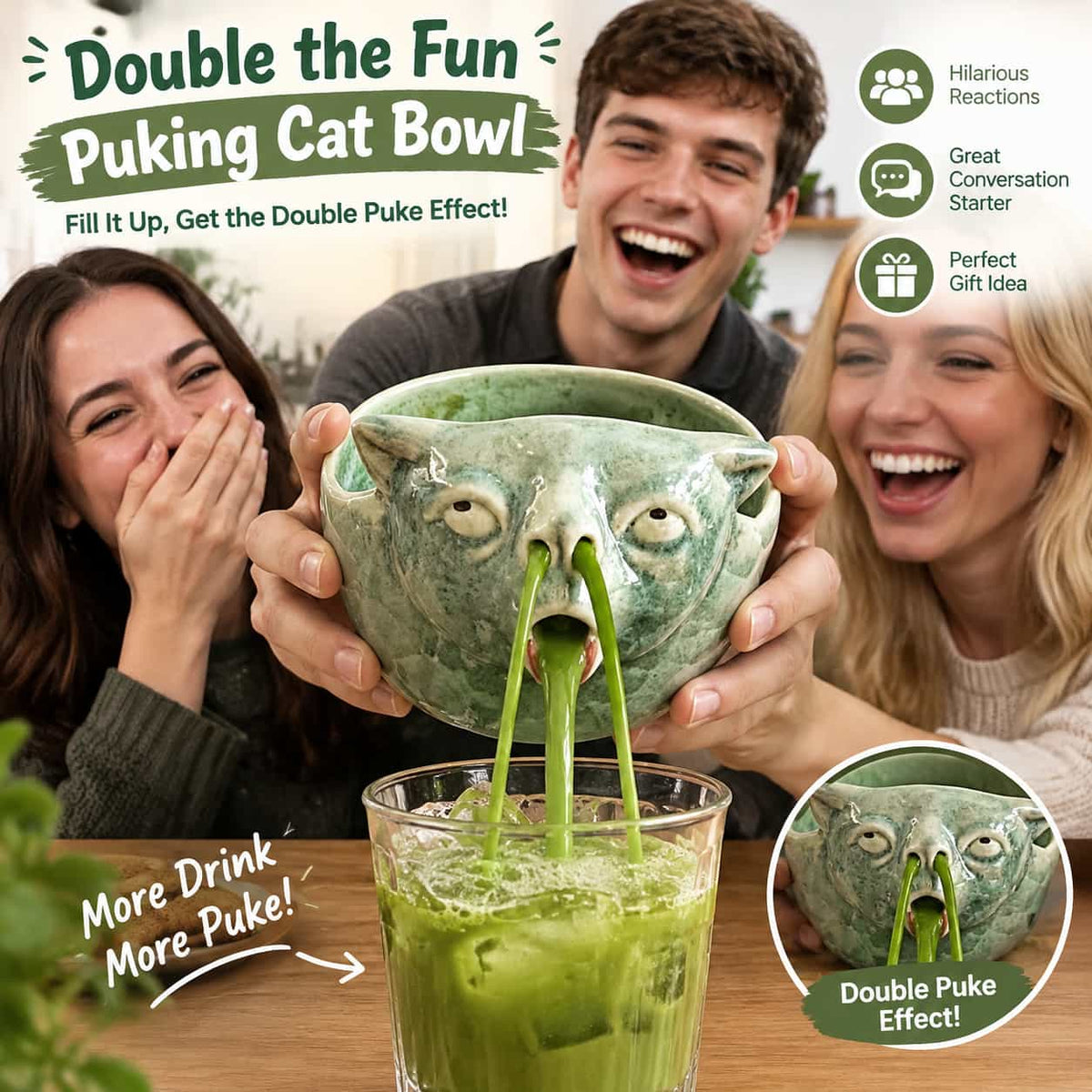 🤮Funny Puking Cat Matcha Bowl