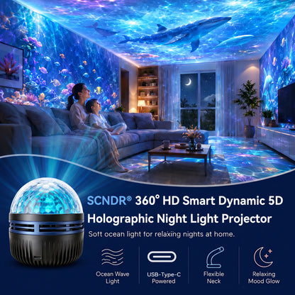 🦖🎁360° Smart Holographic Starry Sky Projector (HD Smart Dynamic 5D)