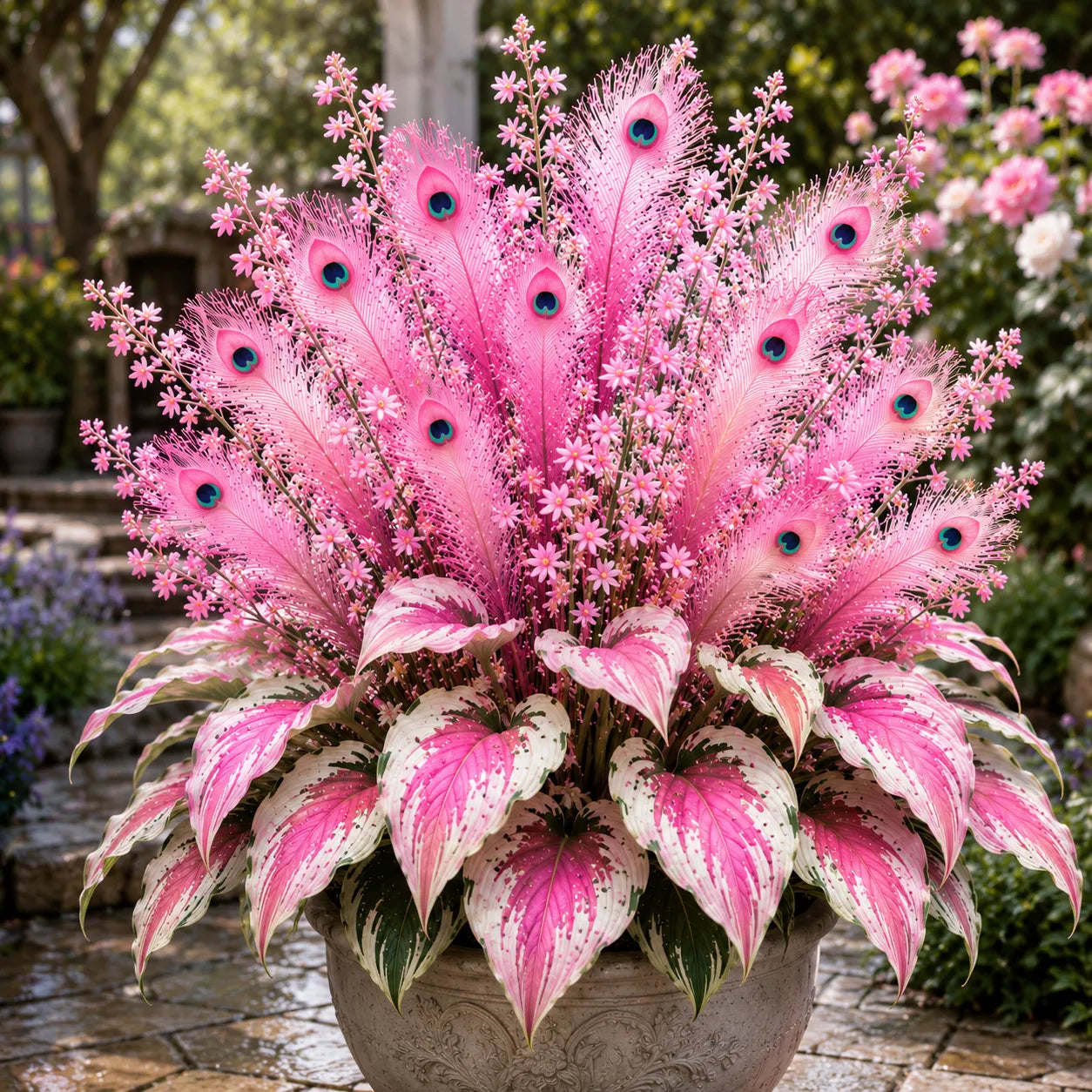 🦚 Rare Peacock Flame Hosta – A Shade-Loving Beauty That Gets Better Every Year