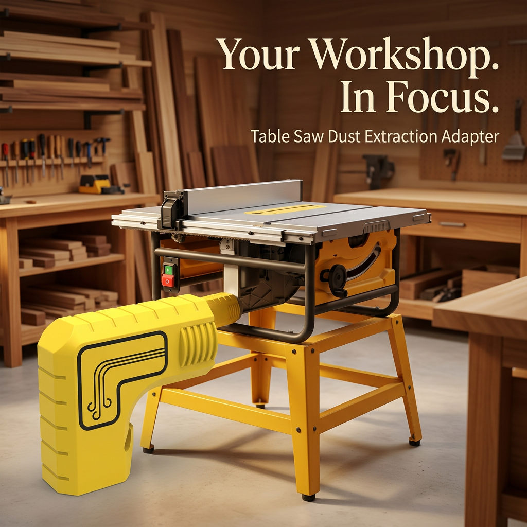 🛠️Table Saw Dust Extraction Adapter|L-Shape Dust Collector Port for Woodworking Table Saw