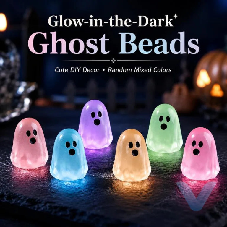 40PSC -Mini Resin Glow in the Dark Ghost Figurines|6 Colors, Glow in the Dark