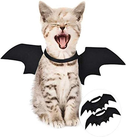 🎃 Spooky Black Bat Wings for Pets – Halloween Dress-Up Costume with Adjustable Velcro Straps