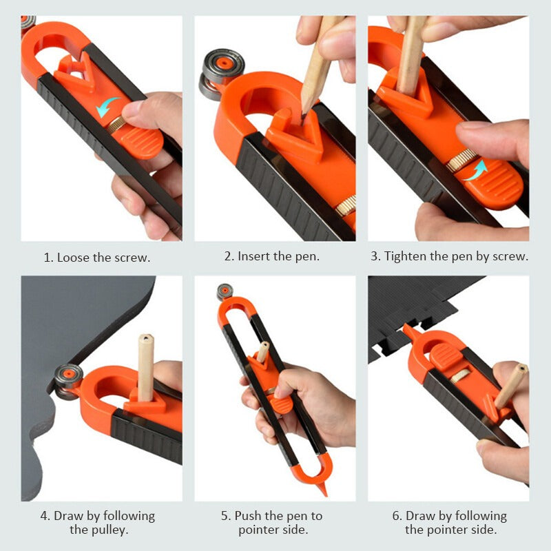 🔧 Contour Scribe Tool with Pulley & Pointer