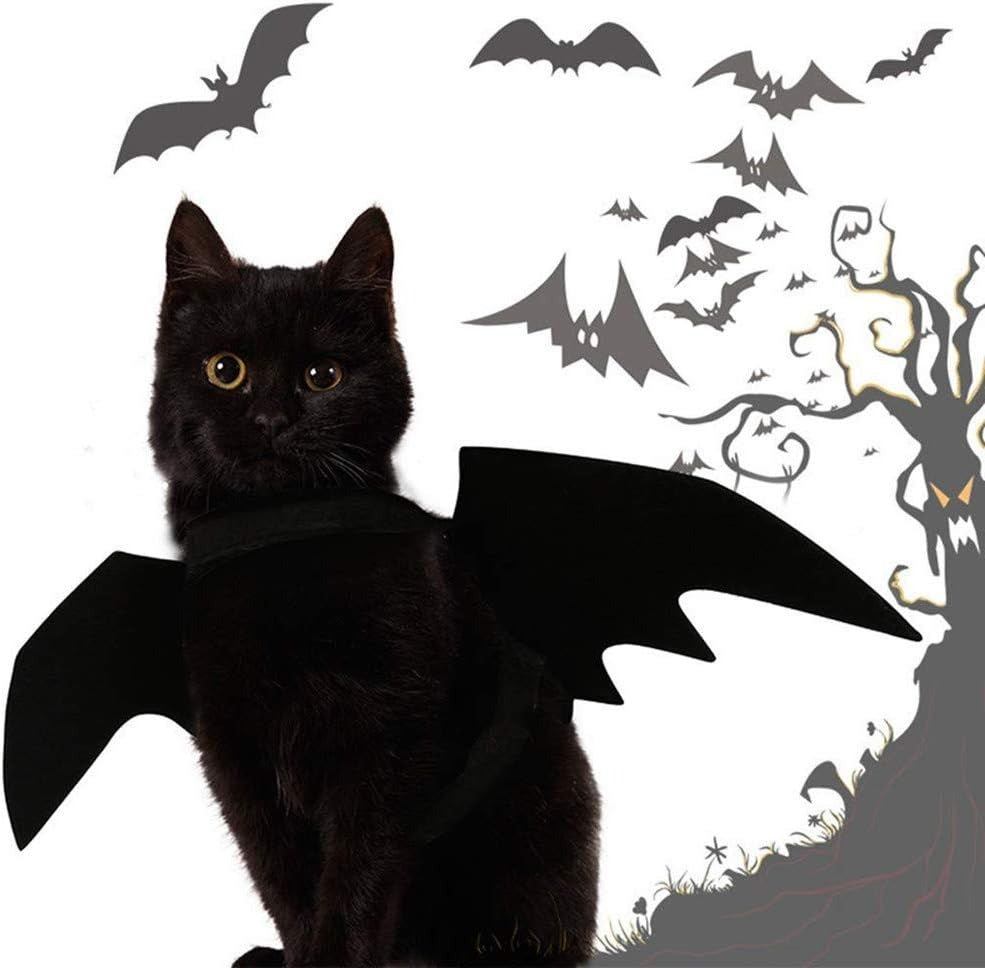 🎃 Spooky Black Bat Wings for Pets – Halloween Dress-Up Costume with Adjustable Velcro Straps