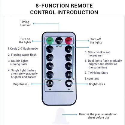 🎅 Christmas Decor String Lights – Waterproof Remote Control LED Fairy Lights for Xmas Tree & Home