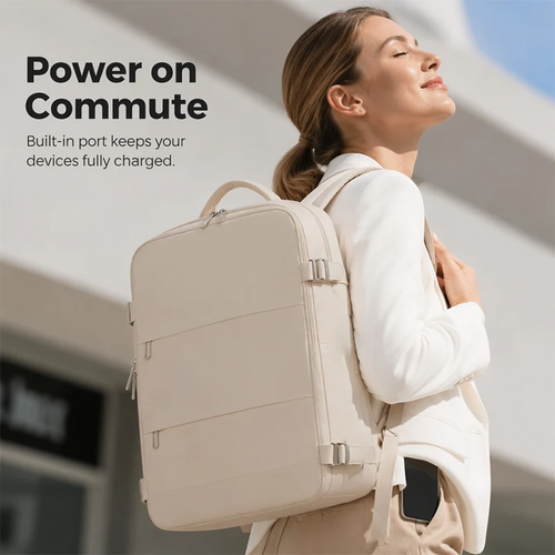 💼 Professional Travel Backpack with USB Port – 180° Opening Laptop Bag for Business Commute