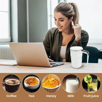 ☕ 380ml Electric Self-Stirring Coffee Mug – USB Rechargeable with LED Temperature Display & 304 Stainless Steel Liner