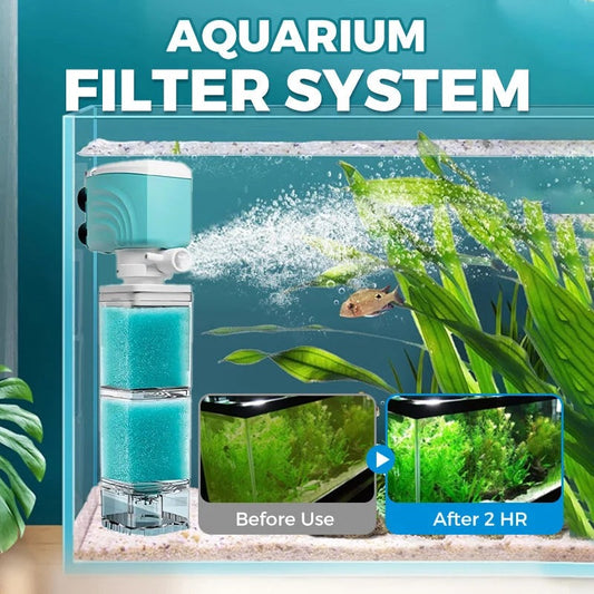 🐟 5-in-1 Aquarium Internal Filter – Ultra-Quiet 3-Layer Filtration System with Adjustable Flow & Suction Cup Mounting (7 Models for 15-120cm Tanks)