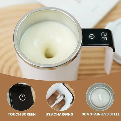 ☕ 380ml Electric Self-Stirring Coffee Mug – USB Rechargeable with LED Temperature Display & 304 Stainless Steel Liner