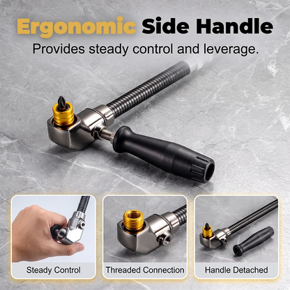 🔧 105° Right Angle Drill Attachment with Flexible Shaft – Magnetic Hex Bit Corner Adapter for Tight Spaces