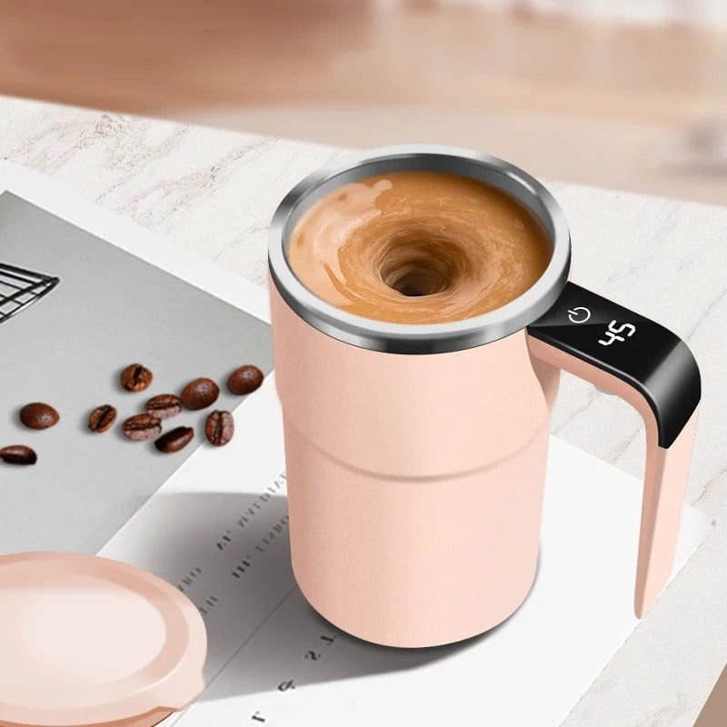 ☕ 380ml Electric Self-Stirring Coffee Mug – USB Rechargeable with LED Temperature Display & 304 Stainless Steel Liner