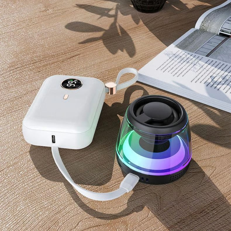 🧲🔊Mini Magnetic Bluetooth Speaker – 360° Stereo Sound, RGB Lights & TF Card