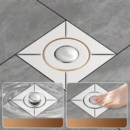 🛡️ Heavy-Duty Brass Bounce Floor Drain – Rustproof 304 Stainless Steel Panel with Anti-Odor & Anti-Bug Sealing Core