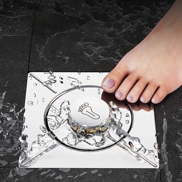 🛡️ Heavy-Duty Brass Bounce Floor Drain – Rustproof 304 Stainless Steel Panel with Anti-Odor & Anti-Bug Sealing Core