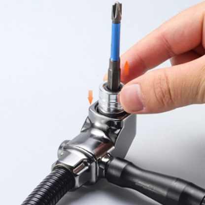 🔧 105° Right Angle Drill Attachment with Flexible Shaft – Magnetic Hex Bit Corner Adapter for Tight Spaces