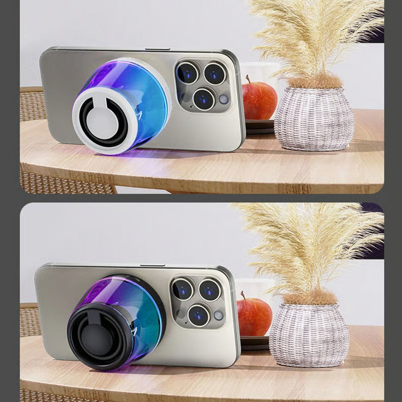 🧲🔊Mini Magnetic Bluetooth Speaker – 360° Stereo Sound, RGB Lights & TF Card