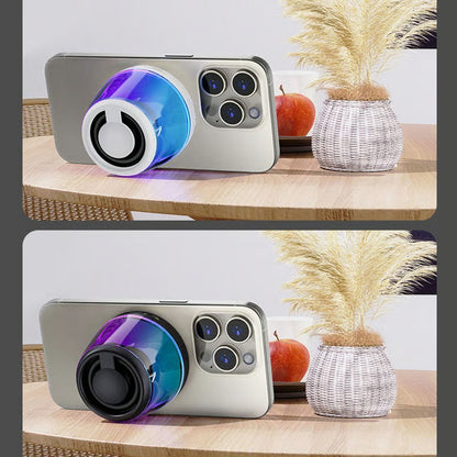 🧲🔊Mini Magnetic Bluetooth Speaker – 360° Stereo Sound, RGB Lights & TF Card