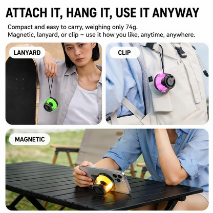🧲🔊Mini Magnetic Bluetooth Speaker – 360° Stereo Sound, RGB Lights & TF Card