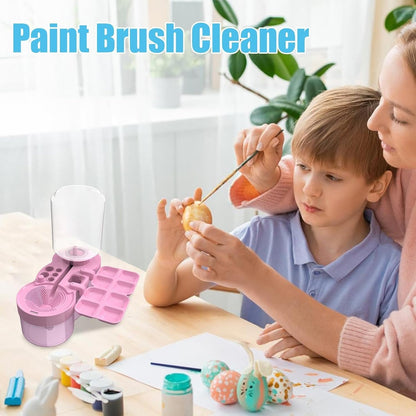 🎨 Paint Brush Cleaner with Water Tank – All-in-One Brush Washer & Detachable Palette for Art Painting