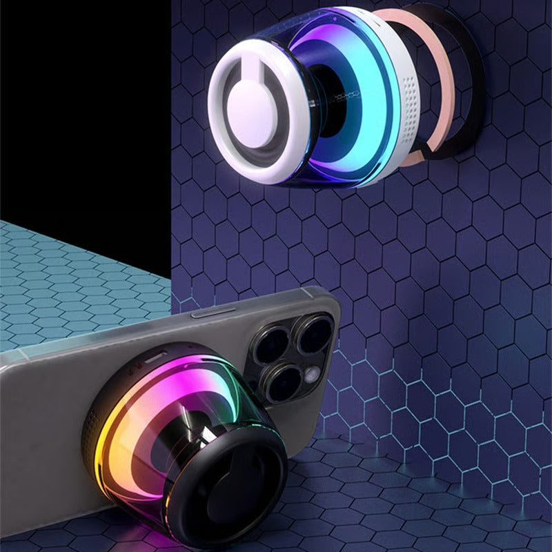 🧲🔊Mini Magnetic Bluetooth Speaker – 360° Stereo Sound, RGB Lights & TF Card