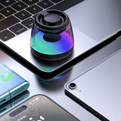 🧲🔊Mini Magnetic Bluetooth Speaker – 360° Stereo Sound, RGB Lights & TF Card
