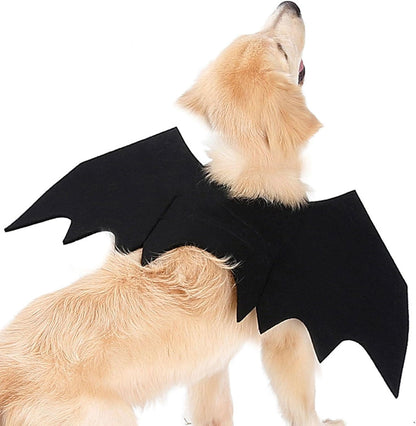 🎃 Spooky Black Bat Wings for Pets – Halloween Dress-Up Costume with Adjustable Velcro Straps
