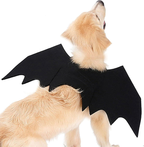 🎃 Spooky Black Bat Wings for Pets – Halloween Dress-Up Costume with Adjustable Velcro Straps