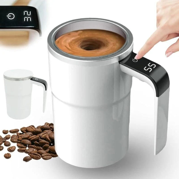 ☕ 380ml Electric Self-Stirring Coffee Mug – USB Rechargeable with LED Temperature Display & 304 Stainless Steel Liner