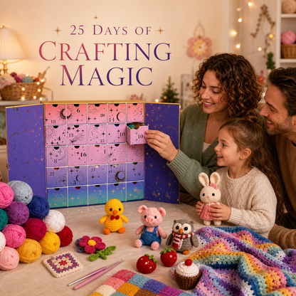 🧶Crochet Yarn Advent Calendar Box  2026🎉– 24 days featuring yarn, crochet tools, patterns, and creative surprises.