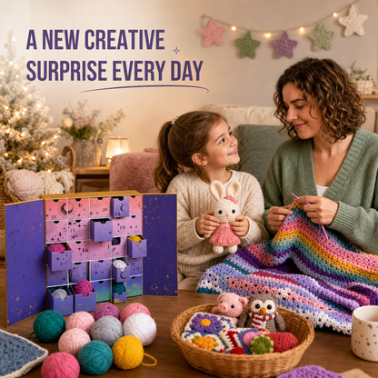 🧶Crochet Yarn Advent Calendar Box  2026🎉– 24 days featuring yarn, crochet tools, patterns, and creative surprises.