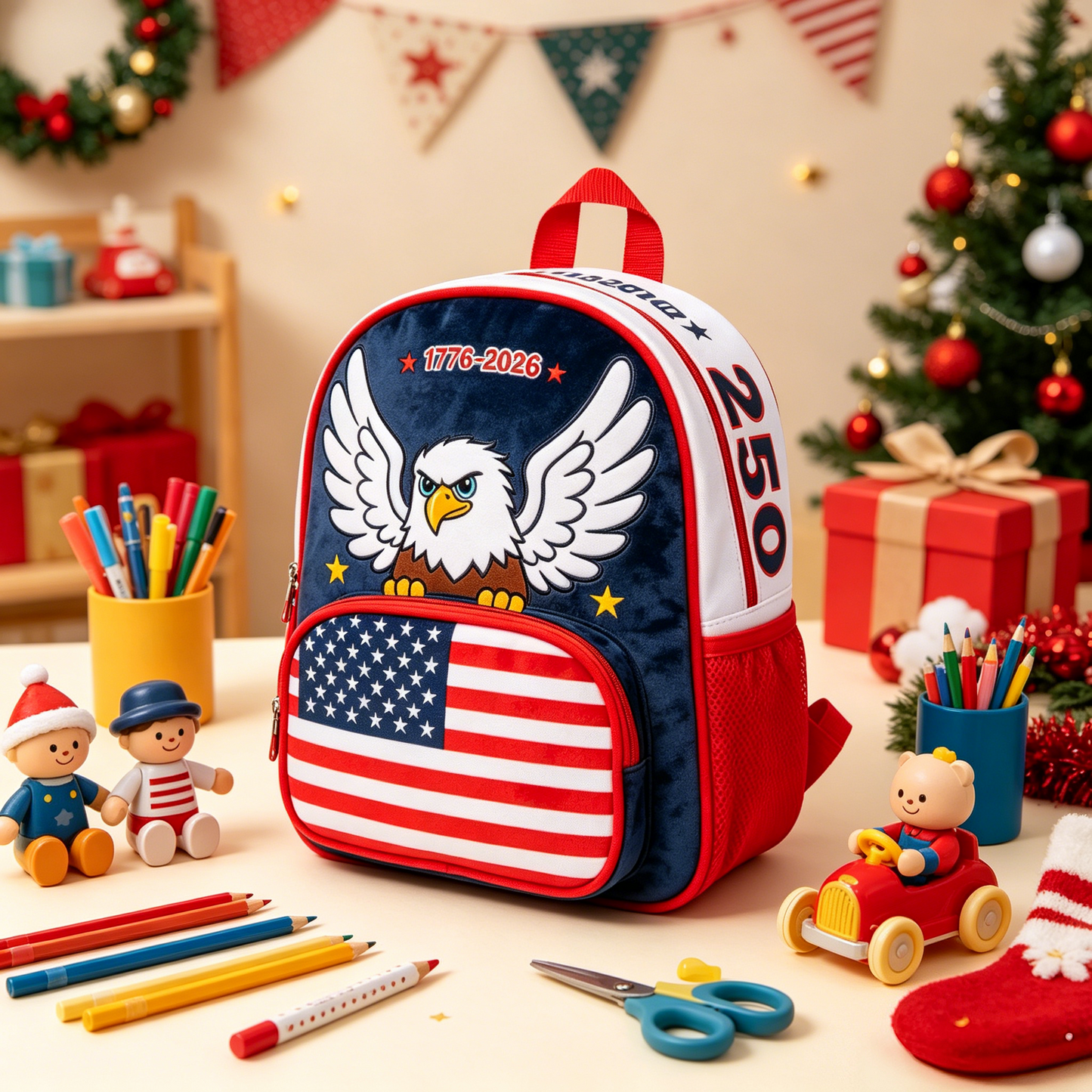 🦅 USA 250th Anniversary Kids Patriotic Backpack