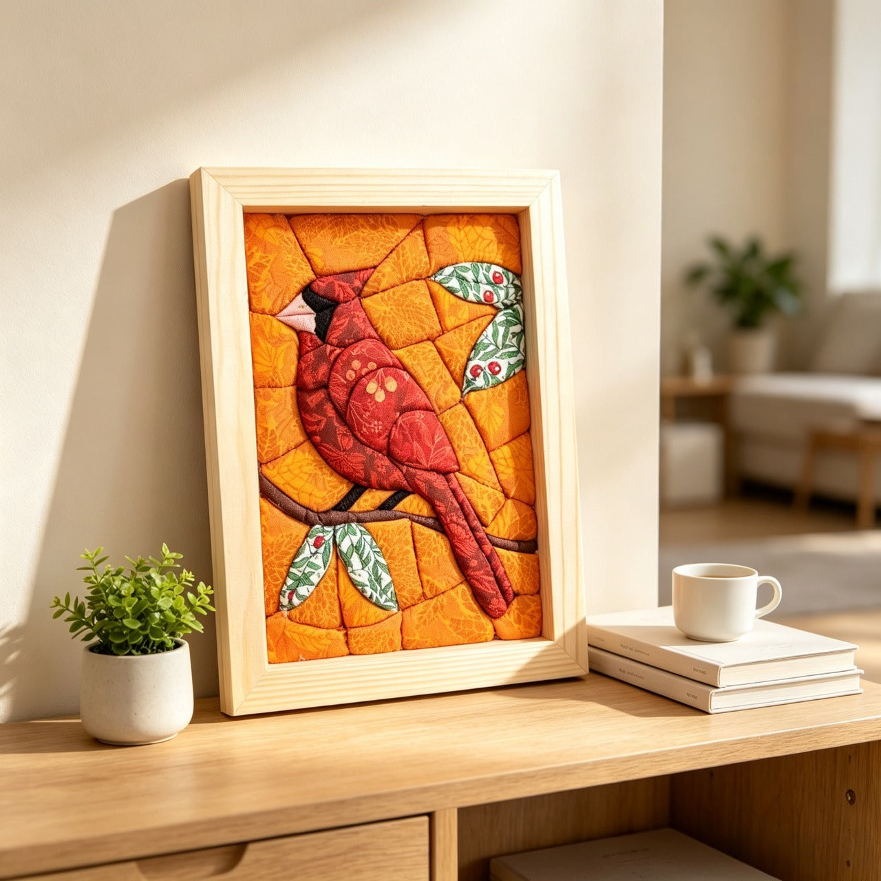 DIY Fabric Art Kit | No-Sew Fabric Mosaic Wall Art Craft with Frame & Tools