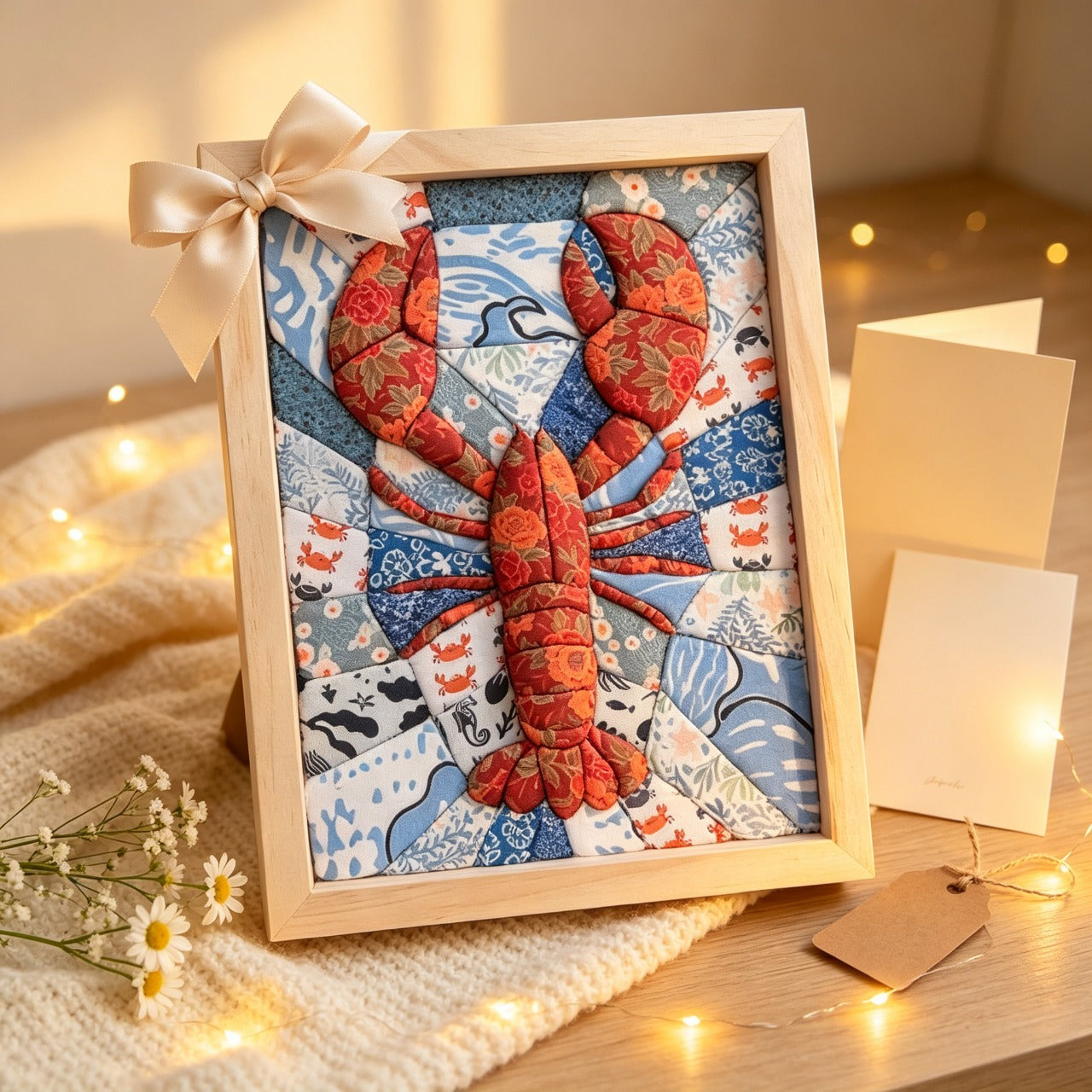 DIY Fabric Art Kit | No-Sew Fabric Mosaic Wall Art Craft with Frame & Tools