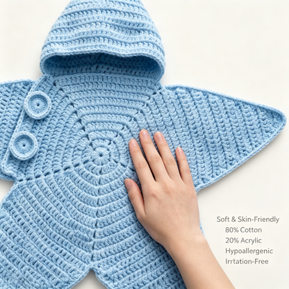 🌟Star Crochet Baby Swaddle Onesie