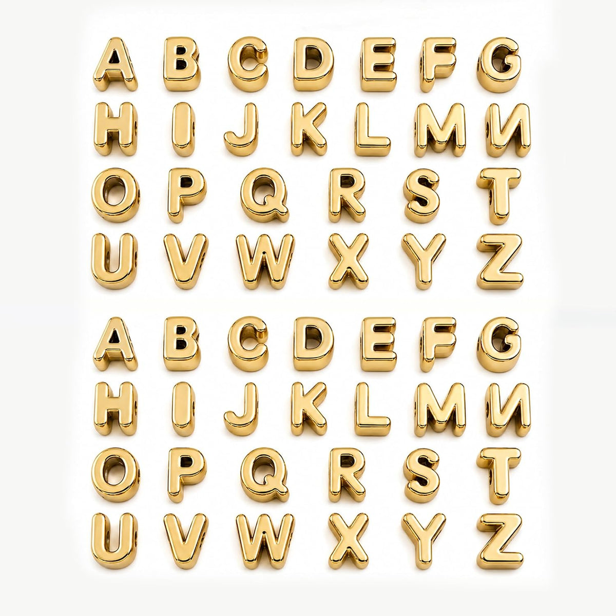 ✨ Gold Letter Beads|52 Pcs A-Z Alphabet Beads for DIY Jewelry Making