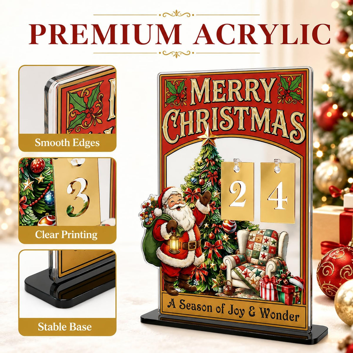 🎄 Christmas Advent Countdown Calendar | Reusable Tabletop Decor