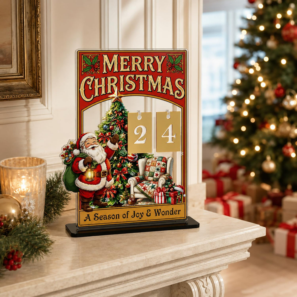 🎄 Christmas Advent Countdown Calendar | Reusable Tabletop Decor