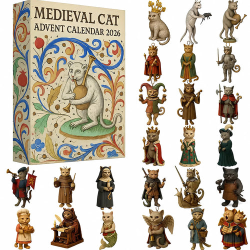 🏰 Medieval Cat Advent Calendar – 24 Unique Ornaments, A Whimsical Holiday Countdown for Cat Lovers & Collectors