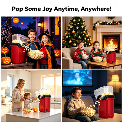 🍿 Hot Air Popcorn Maker – 3-Minute Oil-Free Popcorn Machine for Movie Nights & Holiday Parties