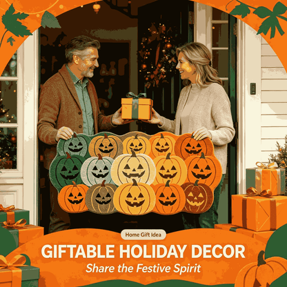 🎃Jack‑O‑Lantern Cluster Halloween Doormat | Pumpkin Shaped Fall Entryway Rug